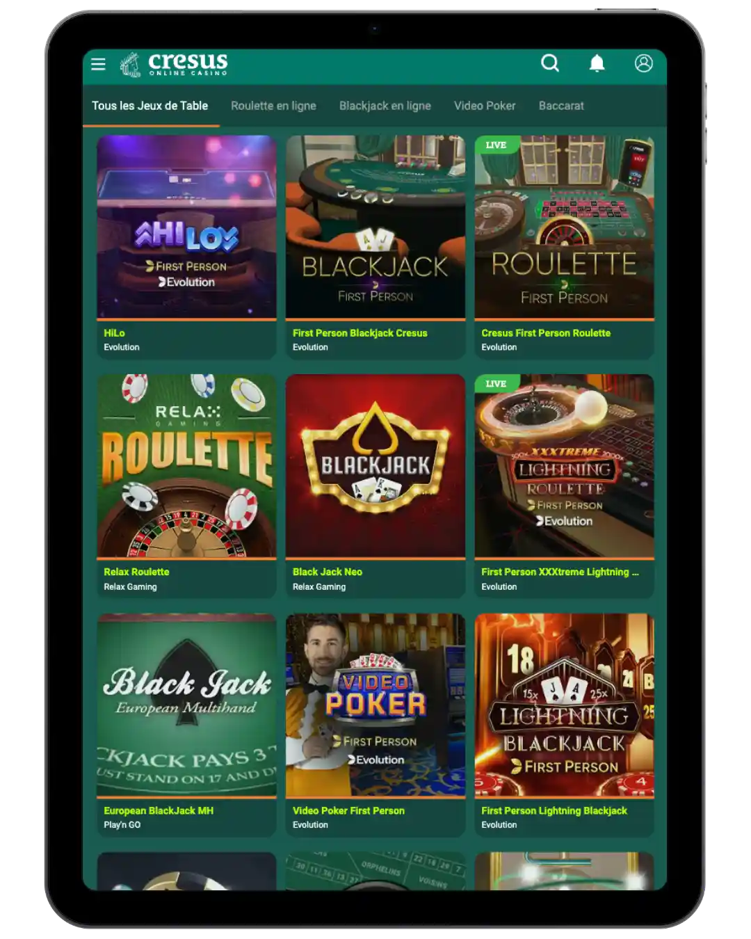 Roulette au CresusCasino
